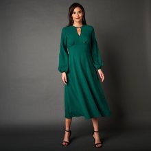 Blancheporte Polodlouhé jednobarevné šaty zelená 36