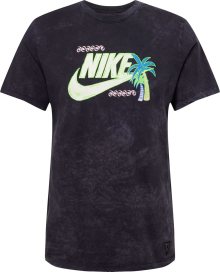 Tričko \'BEACH PARTY\' Nike Sportswear modrá / svítivě zelená / černá / bílá