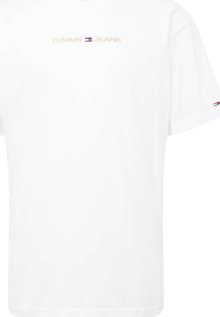 Tričko Tommy Jeans béžová / námořnická modř / červená / bílá