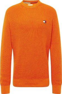 Svetr Tommy Jeans námořnická modř / oranžová / červená / bílá