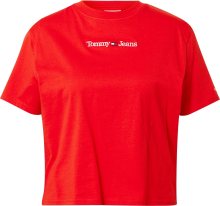 Tričko \'Serif Linear\' Tommy Jeans červená / bílá
