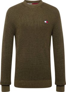 Svetr Tommy Jeans námořnická modř / olivová / červená / bílá