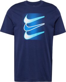 Tričko \'Swoosh\' Nike Sportswear námořnická modř / světlemodrá / bílá