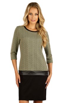Dámské šaty s 3/4 rukávem Litex 7D038 | khaki | S