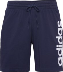 Sportovní kalhoty \'Aeroready Essentials Linear Logo\' ADIDAS SPORTSWEAR námořnická modř / bílá