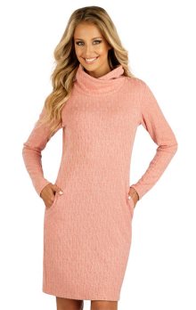 Dámské šaty s dlouhým rukávem Litex 7D013 | lososová | XL