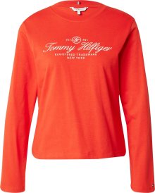 Tričko Tommy Hilfiger oranžová / bílá