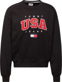 Mikina Tommy Jeans námořnická modř / ohnivá červená / černá / bílá