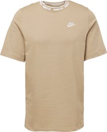 Tričko Nike Sportswear písková / bílá