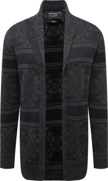 Kardigan \'Burger\' INDICODE JEANS tmavě šedá / černá