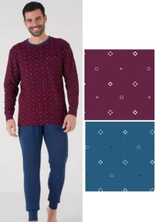 Pánské pyžamo Karelpiu KF5106 | bordó | 3XL