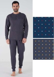 Pánské pyžamo Karelpiu KF5112 | ocelovka | 3XL