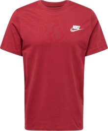 Tričko \'CLUB+\' Nike Sportswear červená / stříbrná / bílá