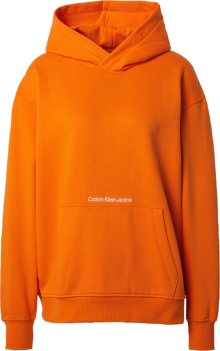 Mikina Calvin Klein Jeans oranžová / bílá