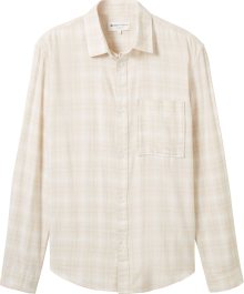 Košile Tom Tailor Denim světle béžová / bílá
