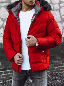 Buďchlap Atraktivní červená zimní bunda s kapucí