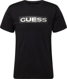 Tričko Guess hnědá / černá / bílá
