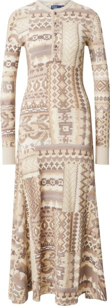 Šaty Polo Ralph Lauren krémová / písková / hnědá