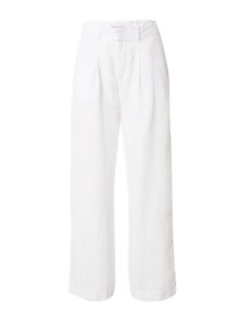 Kalhoty se sklady v pase \'Denise\' Gina Tricot přírodní bílá