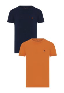 Tričko \' GAETANO \' DENIM CULTURE námořnická modř / oranžová