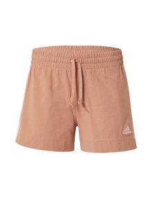 Sportovní kalhoty \'Essentials 3-Stripes\' ADIDAS SPORTSWEAR hnědá / bílá