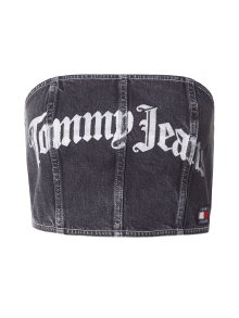 Top Tommy Jeans světle šedá / černá džínovina