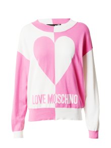 Svetr Love Moschino pink / bílá
