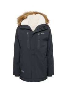 Zimní bunda Hollister světle hnědá / černá / bílá