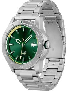 Analogové hodinky Lacoste tmavě zelená / stříbrná