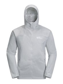 Outdoorová bunda Jack Wolfskin stříbrně šedá / bílá