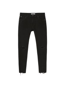 Džíny Bershka černá džínovina