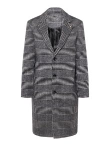 Přechodný kabát BURTON MENSWEAR LONDON šedý melír / černá / bílá