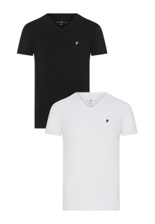 Tričko DENIM CULTURE černá / bílá