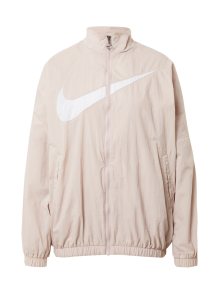 Přechodná bunda Nike Sportswear šedobéžová / bílá