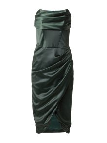 Koktejlové šaty \'KIRA\' bardot tmavě zelená