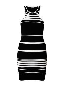 Úpletové šaty Tally Weijl černá / bílá