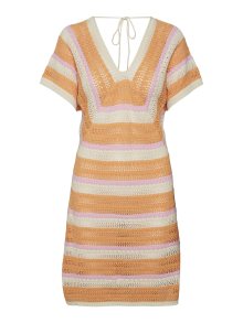 Úpletové šaty \'ALANIA\' Vero Moda béžová / světle fialová / oranžová