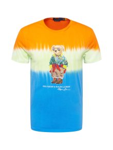Tričko Polo Ralph Lauren nebeská modř / světle hnědá / mátová / oranžová
