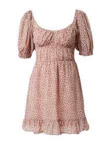 Letní šaty Hollister hnědá / pastelově růžová