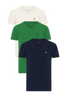 Tričko \' JACK \' DENIM CULTURE béžová / námořnická modř / zelená