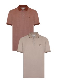 Tričko \'Moe\' DENIM CULTURE tmavě béžová / humrová