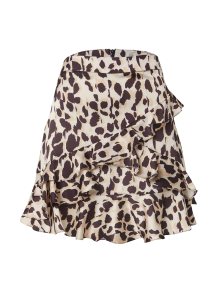Sukně \'Frill\' River Island béžová / hnědá / černá