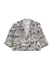 Halenka Bershka žlutá / černá / bílá