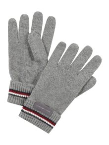 Prstové rukavice Tommy Hilfiger tmavě modrá / šedý melír / červená / bílá