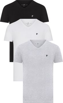 Tričko \'JACK\' DENIM CULTURE šedý melír / černá / bílá