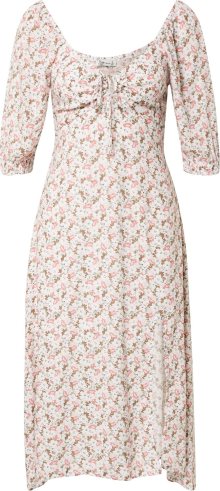 Šaty Hollister brokátová / khaki / starorůžová / pastelově růžová / bílá
