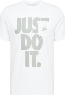Tričko Nike Sportswear šedá / bílá