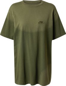 Tričko Nike Sportswear khaki / tmavě zelená