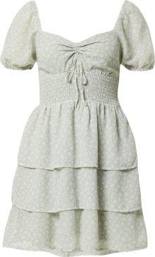 Šaty Hollister pastelově zelená / bílá