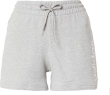 Sportovní kalhoty \'Essentials Linear French Terry\' ADIDAS SPORTSWEAR šedý melír / bílá
